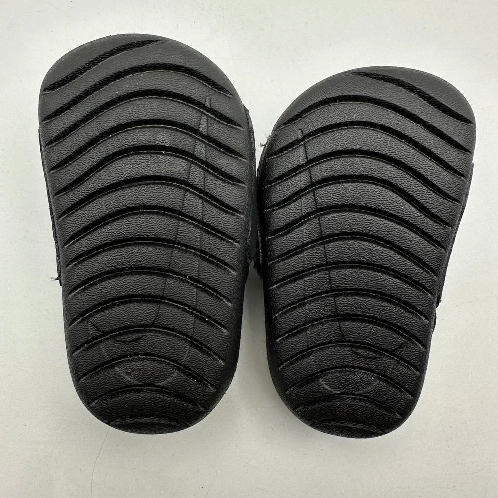 Nike Kawa Slide Toddler 4C Black White Swoosh Elastic Heel Strap BV1094-001